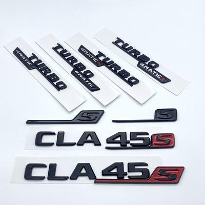 Глянцевая черная эмблема с буквами и цифрами CLA45 CLA45S Turbo 4matic для Mercedes Benz AMG, автомобильное крыло, задний багажник C118 W117, наклейка с логотипом