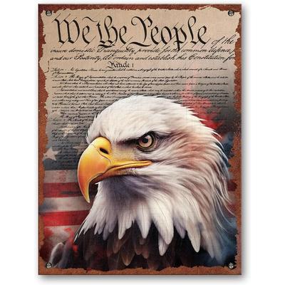 Винтажный оловянный знак еды «США Орел 1776 года», настенная художественная табличка в помещении и на открытом воздухе, патриотический декор, украшения ко Дню памяти героев США