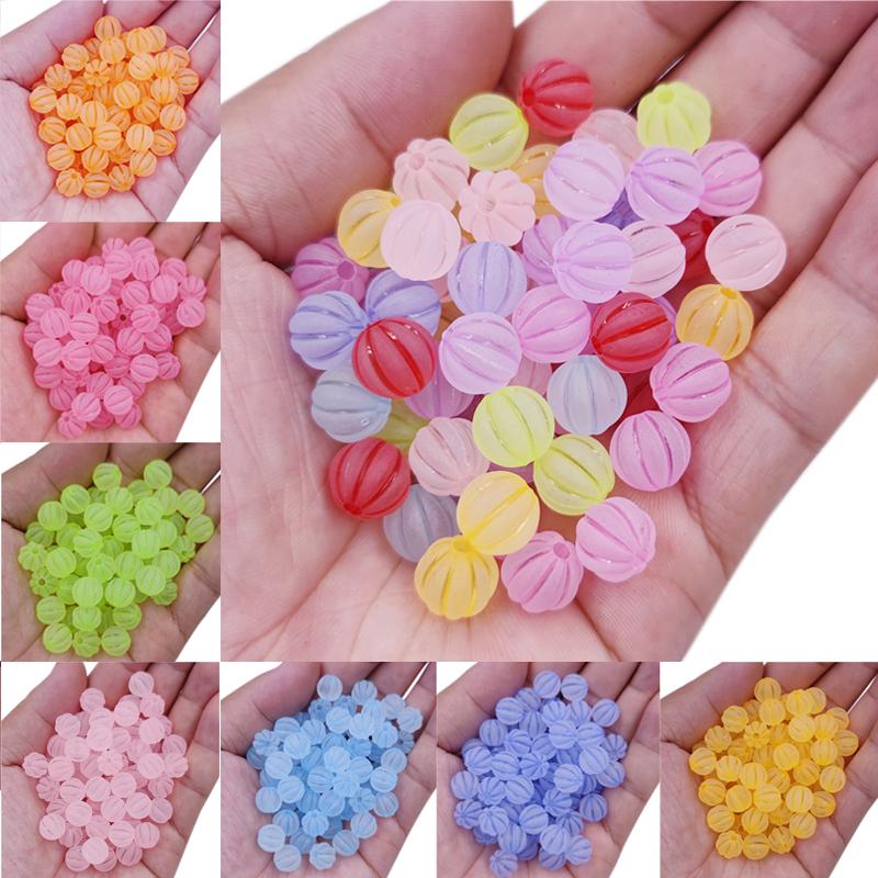 Товары для дома и вечеринок Изготовление ювелирных изделий 20 шт. Spacer Craft DIY 9 мм яркие цвета матовые свободные бусины тыква акриловое ожерелье браслет