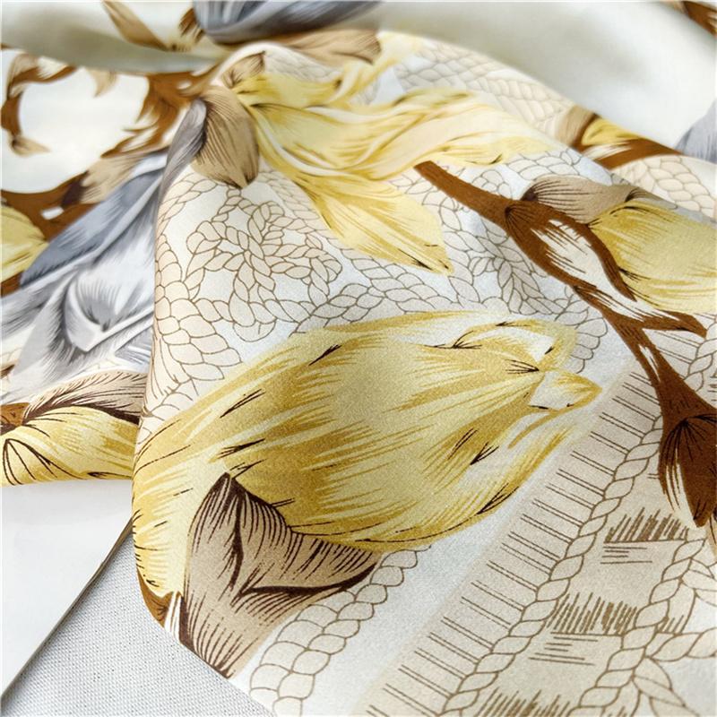 110*110 см квадратный шелковый шарф женский модный принт маленький шейный платок офисный женский пояс для волос носовой платок женский платок шаль шарф