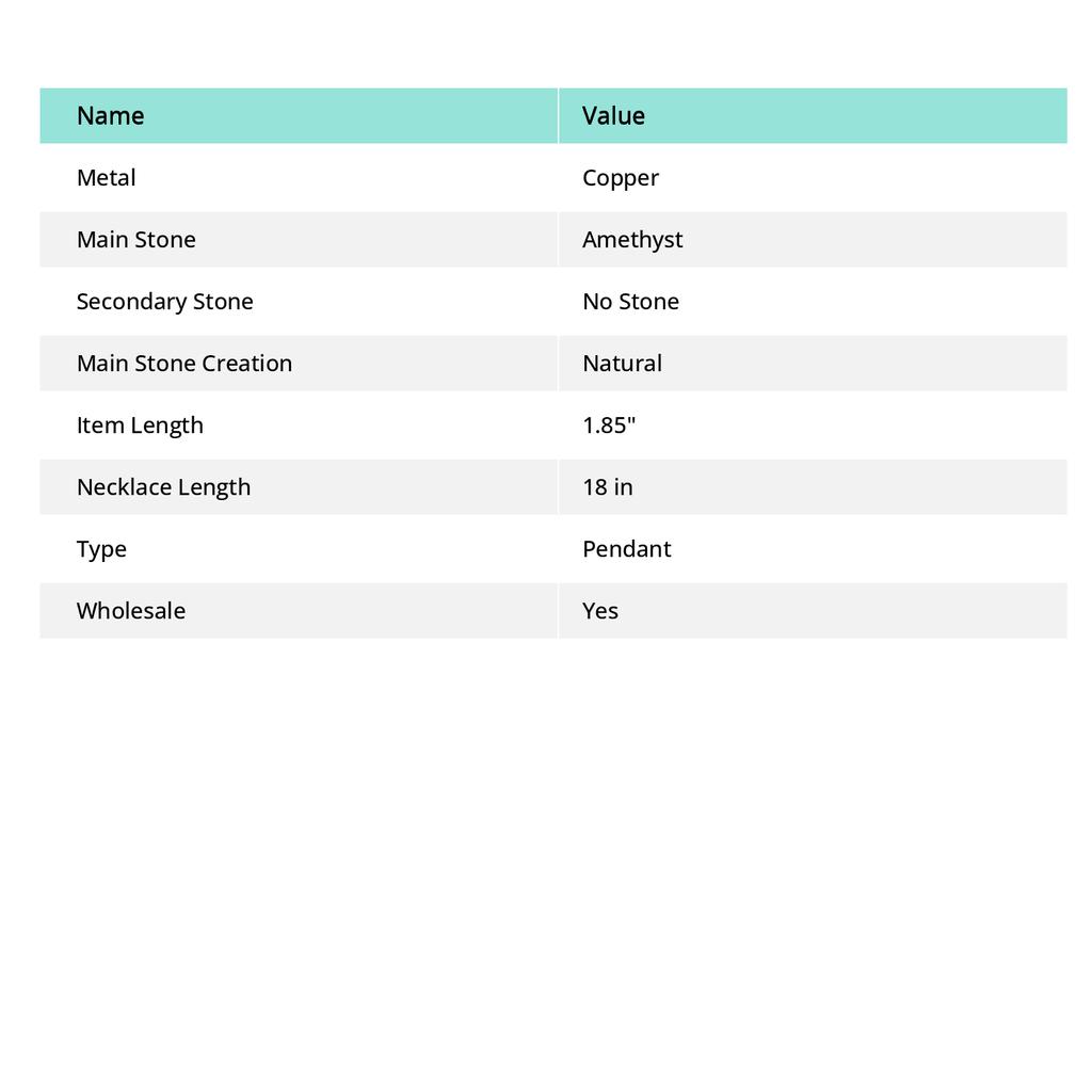 Подвеска ручной работы из медной проволоки с натуральным аметистом и шалфеем 1,85 дюйма Z2k09