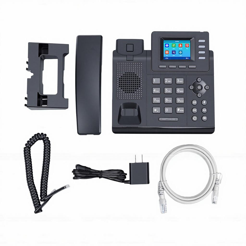 IP-телефон с 4 SIP-аккаунтами, 2,4-дюймовый цветной ЖК-дисплей, два порта Ethernet 10/100 Мбит/с, HD-голос, SIP-телефон для дома