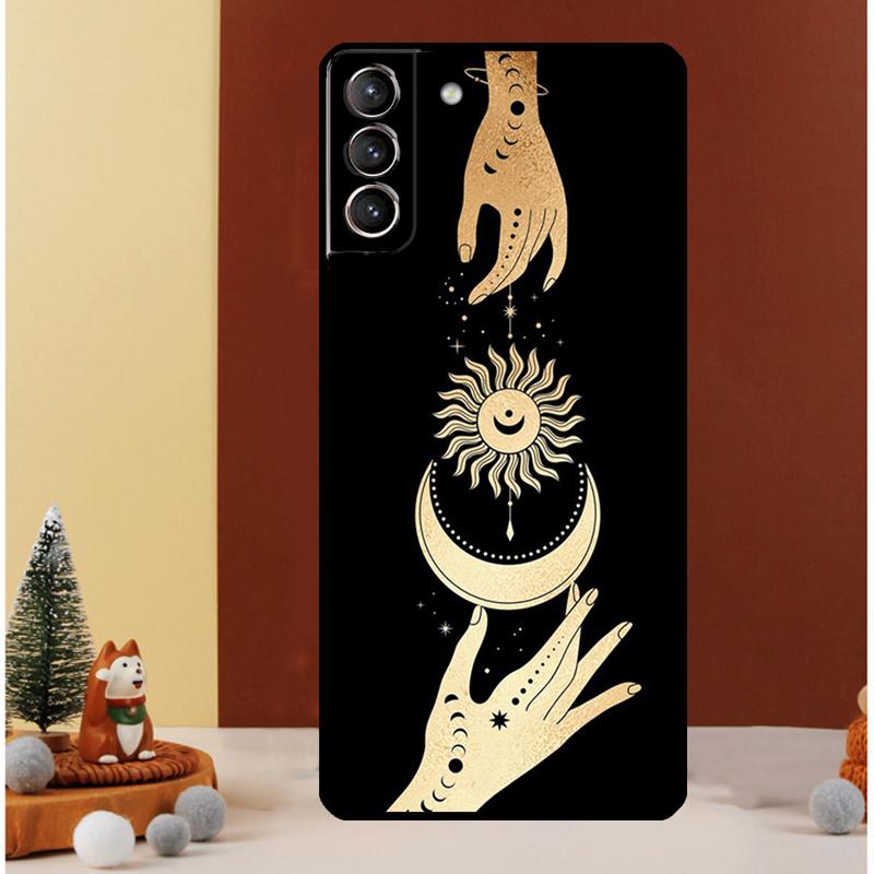 Кейс 'Солнце и Луна' Мистический Зодиак для Samsung Galaxy S23 S24 Ultra S8 S9 S10 S22 Plus Note 10 20 Ultra S20 S21 FE Чехол