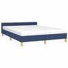 VidaXL Bed Frames with Headboard Slat Base Upholstered Bed Slat Frame Double Bed Adult Bedroom Furniture Blue 347421