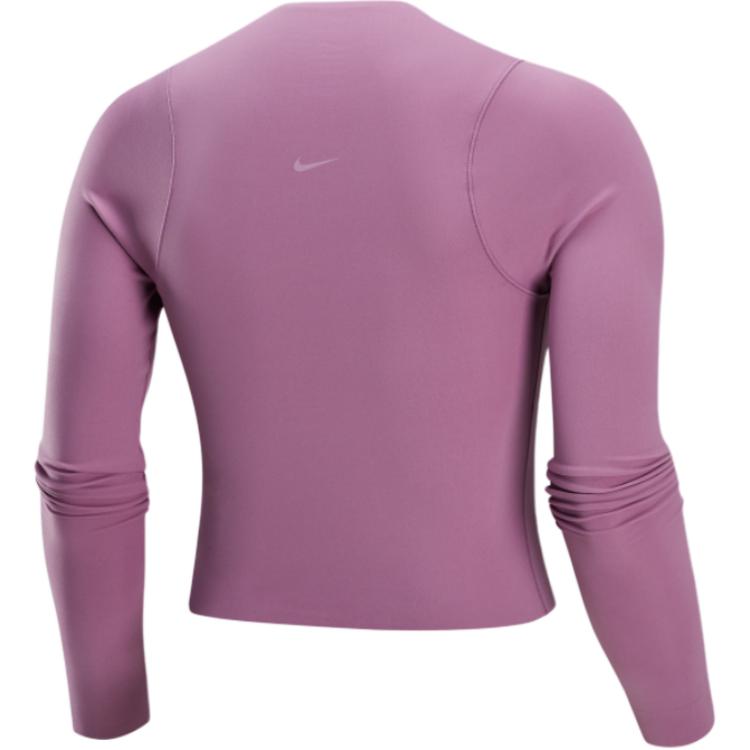 Nike Zenvy Dri-Fit Удобная Мягкая Дышащая Быстросохнущая Футболка с Длинным Рукавом Женские топы Серый Фиолетовый Красный FN3023523