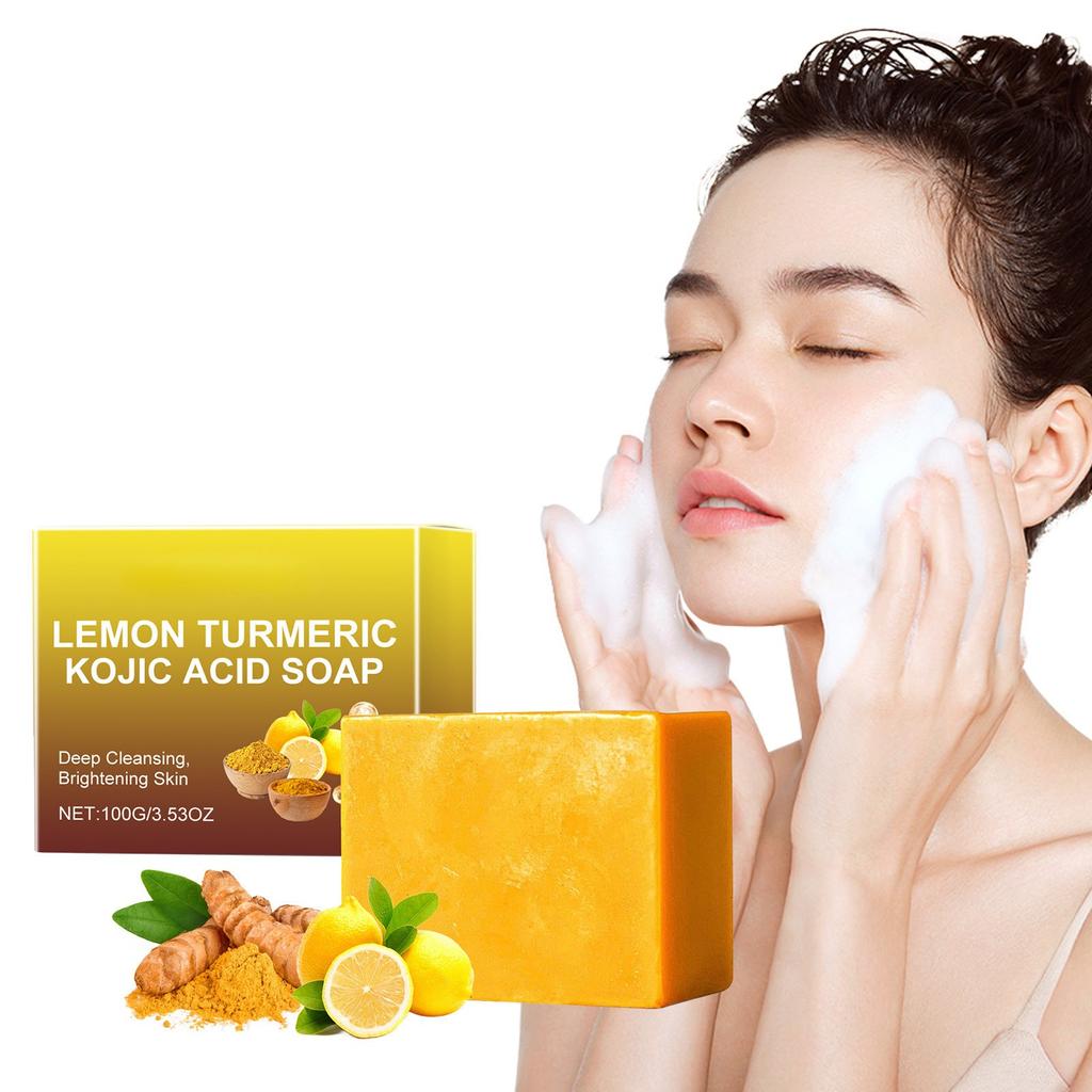 Lemon Kojic Soap Kojic Soap For Hyperpigmentation For Dark Dot Kojic  Dark Dot Remover Soap Face Body Wash Hand Bath Soap Bars Face Cleanser 100g