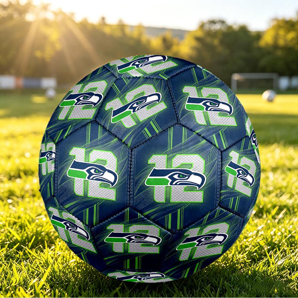 Seattle Seahawks Size 5 Sports Training Ball Shock Absorbing Durable Ball For Match Daily Practice Outdoor Activities