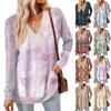 Womens Tops Loose V-neck Contrast Color Split Loose Long Sleeve T-shirt Women's Tops