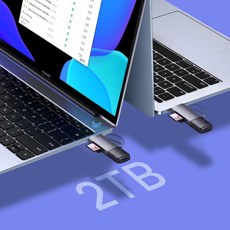 Baseus Устройство чтения карт памяти USB C и USB3.0 для SD Micro SD TF, устройство для чтения карт памяти 104 МБ/с, 2 ТБ, устройство для чтения смарт-карт для ноутбуков, аксессуары