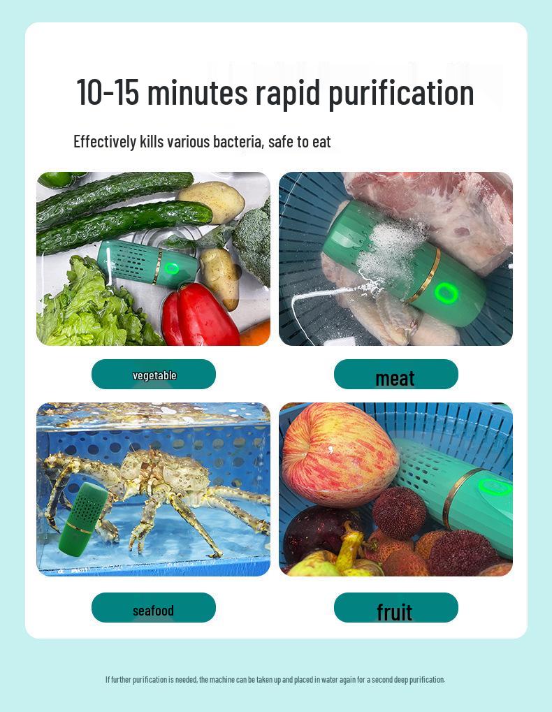Автоматическая беспроводная мойка для фруктов и овощей: Портативная капсула для удаления пестицидов и остатков, стерилизации и дезинфекции