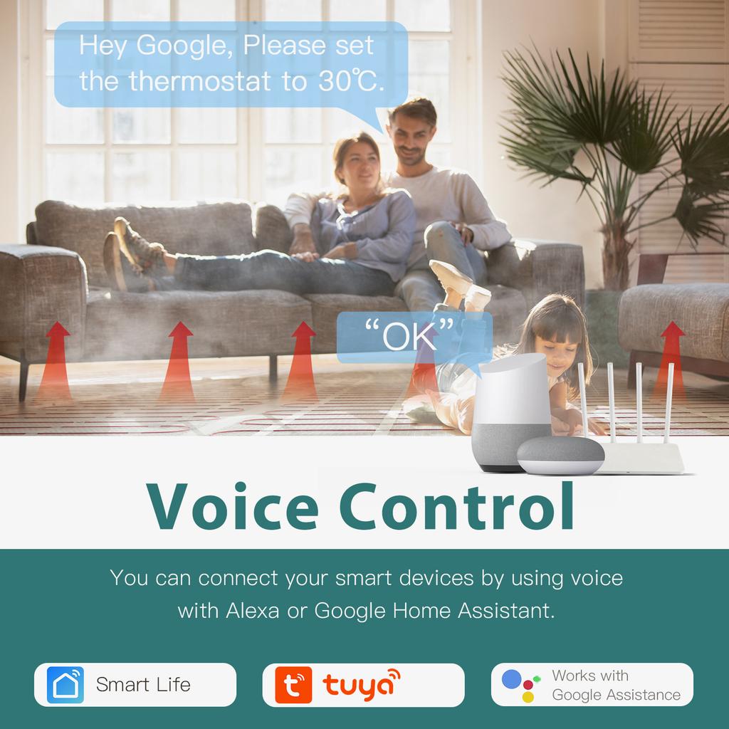 BSEED Wi-Fi Электрические термостаты для напольного отопления, Контроллер температуры для водяного и газового котла, Умные сенсорные переключатели, Tuya Smart Life