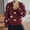 TEMU Europe 2026 Autumn/Winter Mature Style Knitwear: Heart Jacquard Round Neck Loose Sweater
