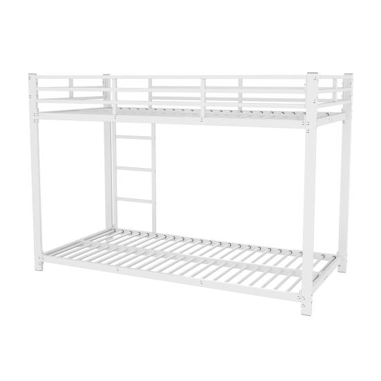 Loft Bed Stable Base Bunk with Ladder Falling Protection Strong Family Load Bearing Metal Frame Bedroom Furniture Low