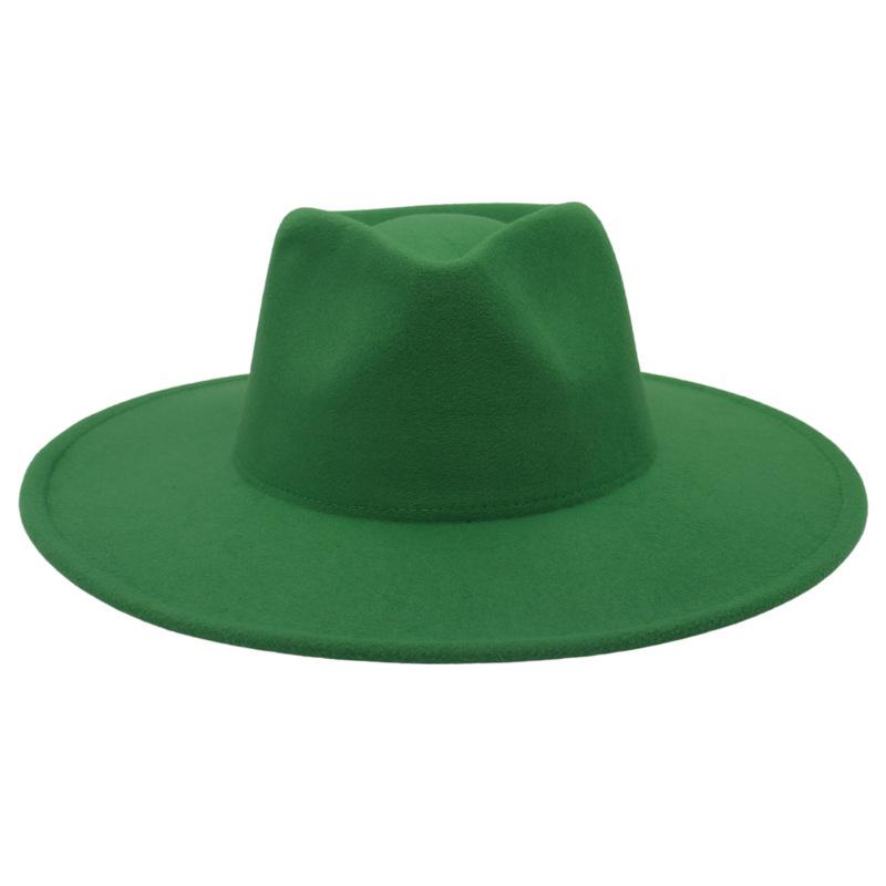 Женское пальто с цилиндром с широкими полями и шляпой, фетровая шляпа, однотонная кашемировая джазовая шляпа