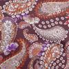 Ткань Cotton Flex Chocolate Brown с азиатским узором пейсли, швейная ткань с принтом в ярдах, 40 дюймов