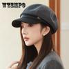 Classic Belt Decor Wool Beret Hats Elegant Octagonal Newsboy Hat Painter Cap Vintage Solid Color Berets for Women Autumn & Winter