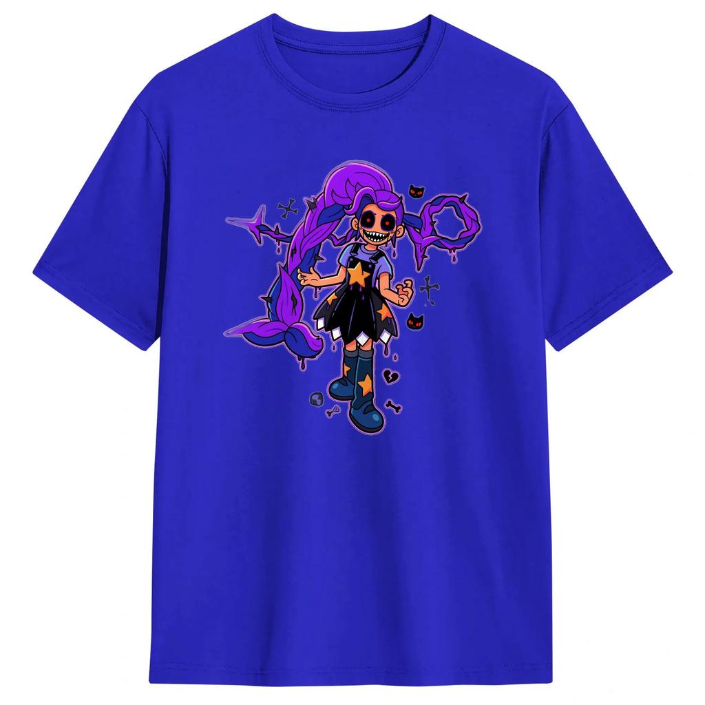 Vintage T Shirt Summer Horror Game PPoppys Lily Leisure T Shirts Pure Cotton Tee Shirt Y2K Plus Size Short Sleeve Top Tees