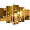 Five Piece Picture Canvas Print Buddha Golden Feng Shui