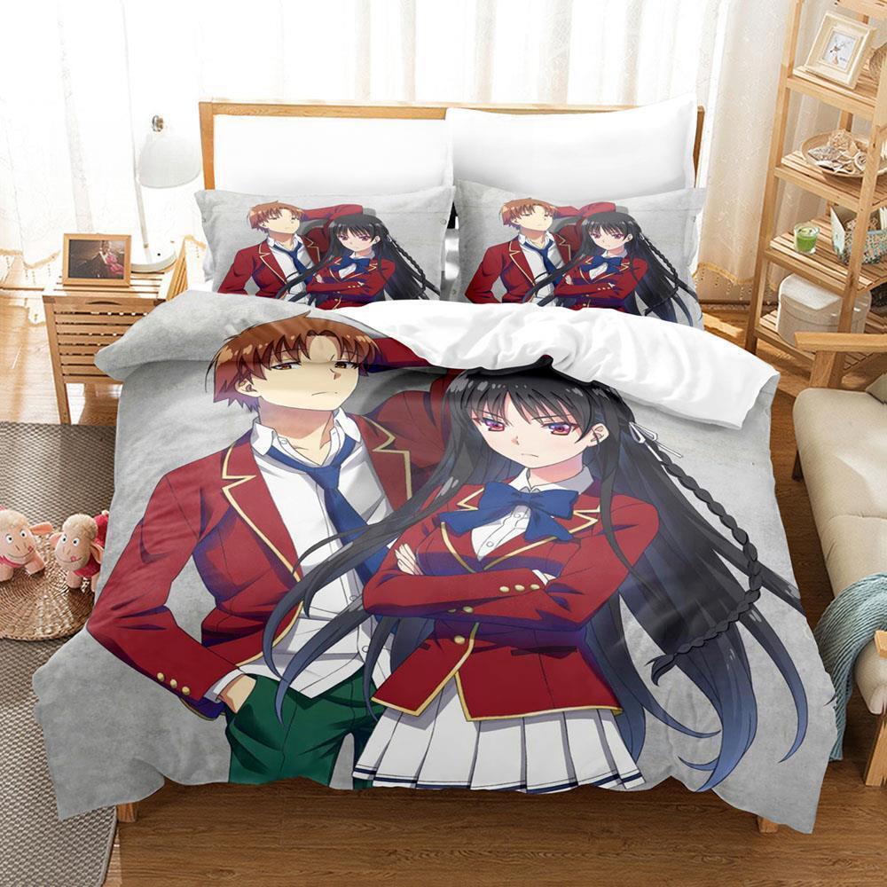 Постельное белье Класс Превосходства Односпальный Полуторный Двуспальный Кинг-сайз Комплект постельного белья Взрослый Детский Спальня Комплекты пододеяльников 3D-печать Аниме