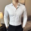 New Men's Elastic Non-ironing Traceless Shirt Long Sleeve Business Casual Shirt