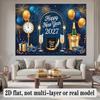 2D Flat 2D Flat Banner Design Banner Holiday Blue2027New Year Backdrop Balloons Pattern For Indoor Outdoor Celebration Wedding Birthday