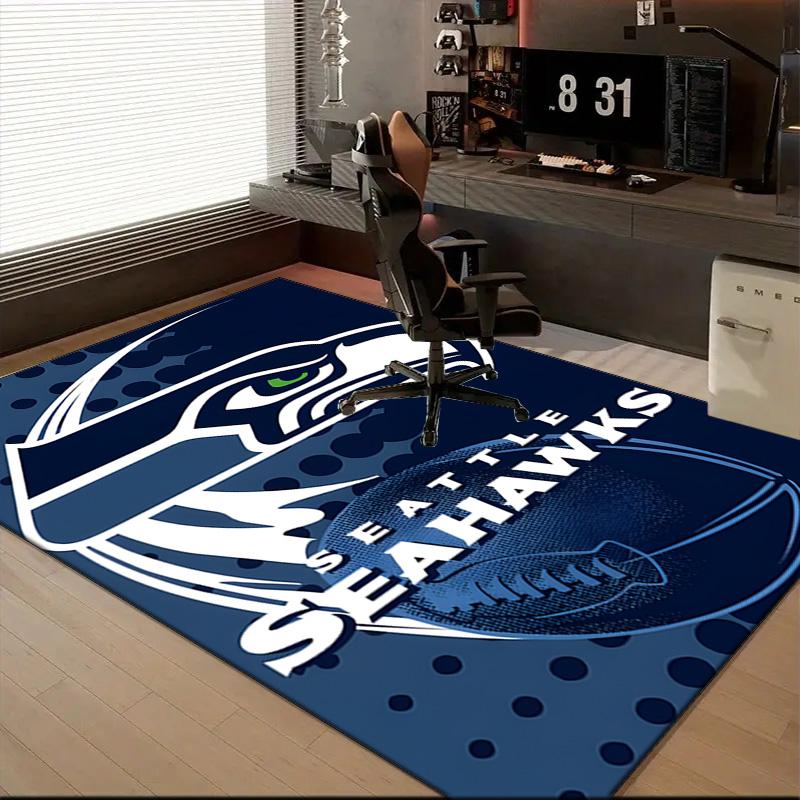 Seattle Seahawks Logo Rug Game Carpet, Floor Mat for Bedroom Living Room Entryway Rug, Home Decor Idea Gift for Christmas birthday