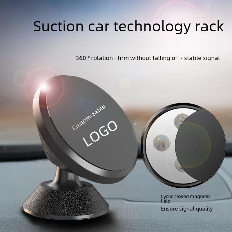 Магнитный автомобильный держатель для телефона из натуральной кожи с зажимом для вентиляционной решетки и фирменным логотипом