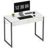 High Gloss Work Table, with Drawers - White