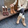2025 Autumn and Winter New Women's Shoes Platform Plush Martin Boots Wool Cotton Boots Fashion Cashmere Two Wear Snow Boots