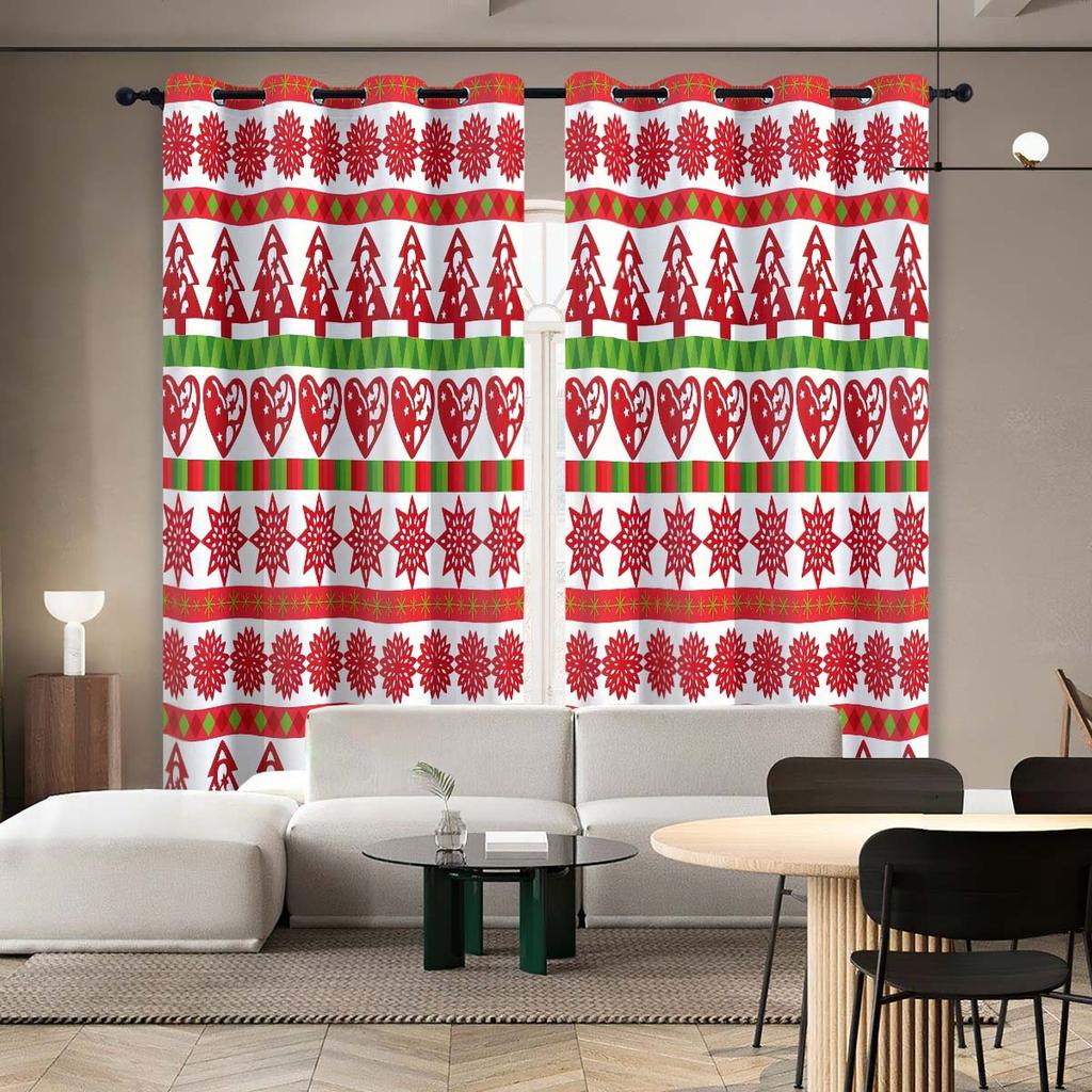 Шторы Дверные шторы Рождественские солнцезащитные шторы Затемняющие шторы из ткани Цифровая печать Снеговик Перфорированные