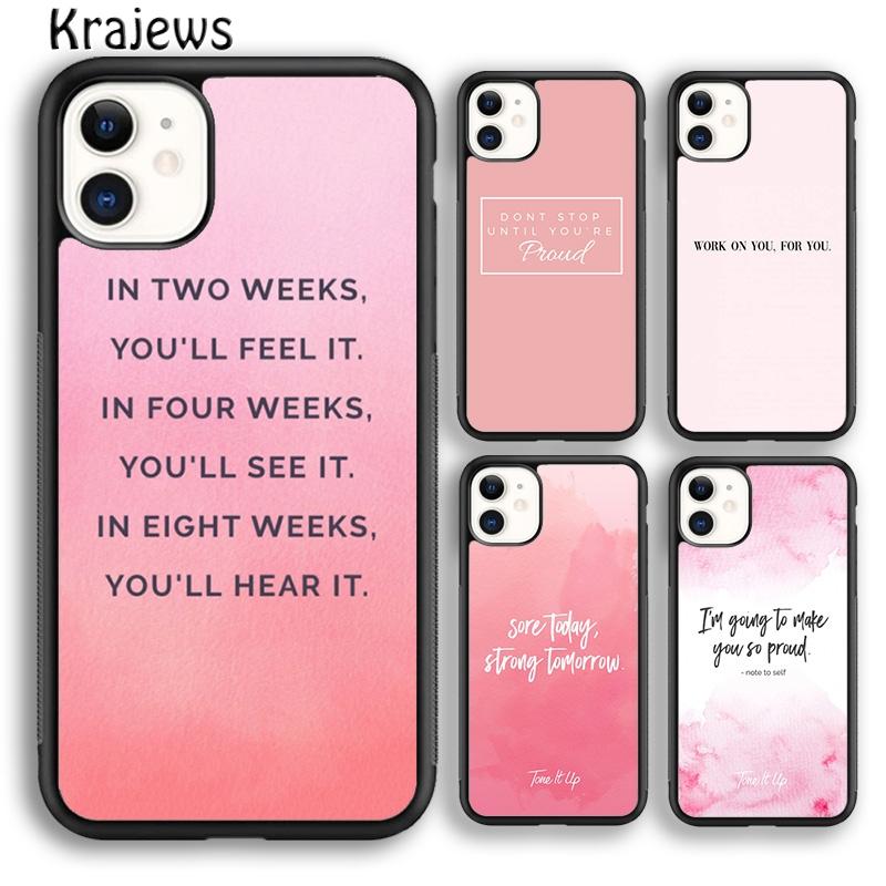 Krajews Розовый Мотивация к тренировкам фитнес Зал Чехол для телефона Для iPhone 17 Air 16 15 14 plus 11 12 13 pro max Plus coque Fundas