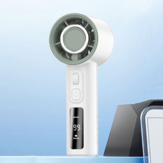 Ручной охлаждающий вентилятор с 100-скоростным регулируемым ЖК-дисплеем, USB-зарядкой, летний портативный дорожный карманный мини-персональный вентилятор