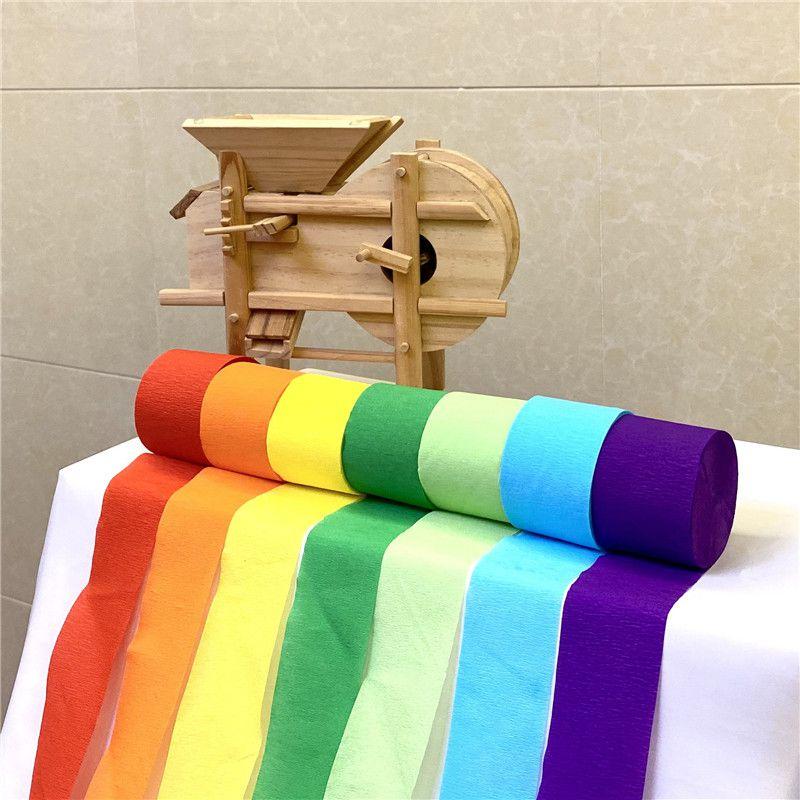 Vibrant 82ft Crepe Paper Party Streamers Roll For Birthday Wedding Hanging Decor Craft