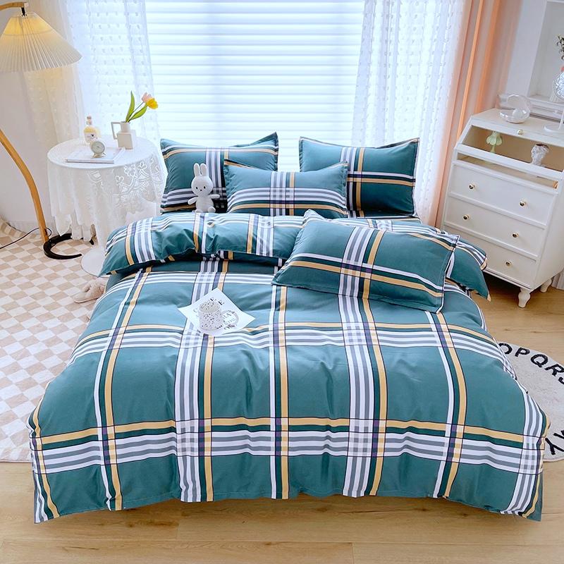 Cute Panda Duvet Cover Twin Queen Size for Kids Girls Boys Room Decor,Gray Grid Bedding Set 3pcs,Cartoon Animals Comforter Cover