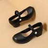 Internet Celebrities with the Same Mary Jane Women's Shoes Single Shoes 2025 New Women's Flat Bottom Round Head Shallow Mouth Jk Small Leather Shoes 