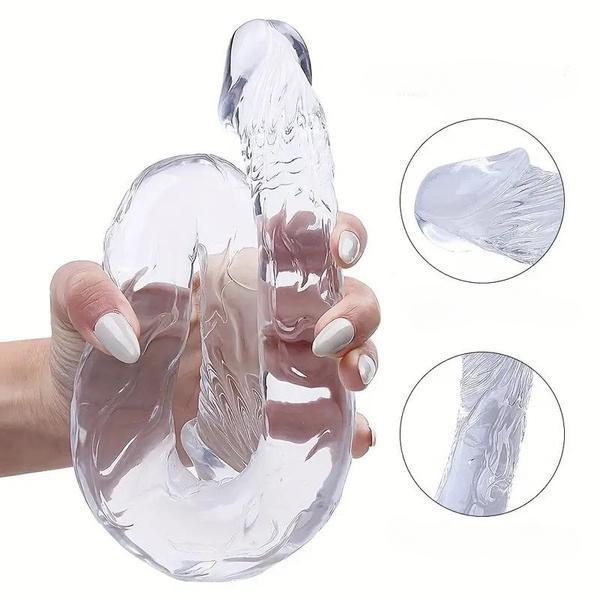 Женский фаллоимитатор с двойной головкой, водонепроницаемые и гибкие игрушки для взрослых, товары для взрослых