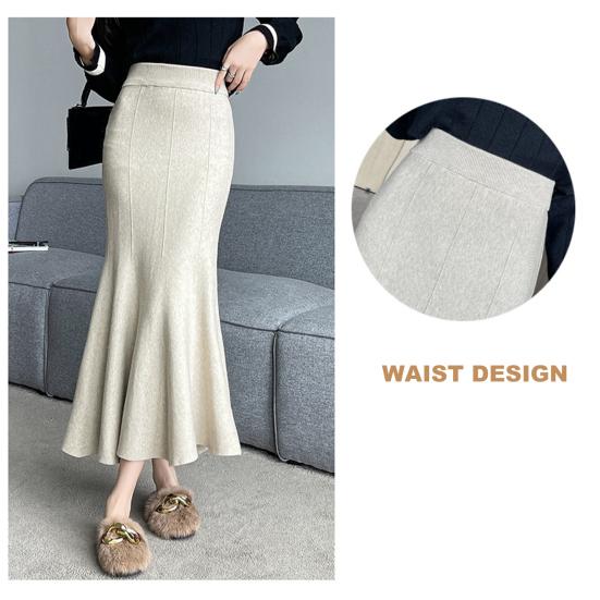 Юбка-рыбий хвост, эластичная юбка с высокой талией и запахом на бедрах, однотонная длинная трикотажная юбка для офиса и отдыха