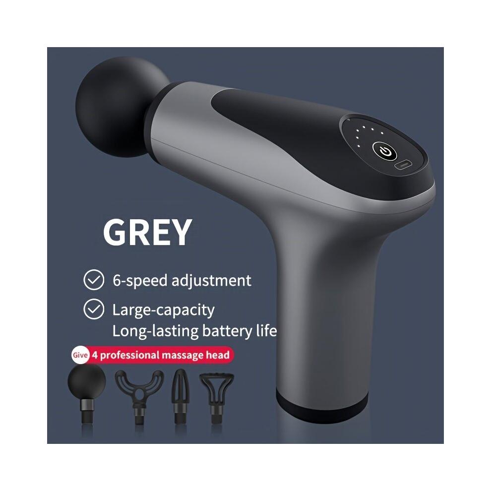 Mini Massage Gun With 4 Heads Handheld Deep Tissue Percussion Massage Gun Compact Personal Massager Portable Muscle Pain Relief In Back Leg Shoulder A