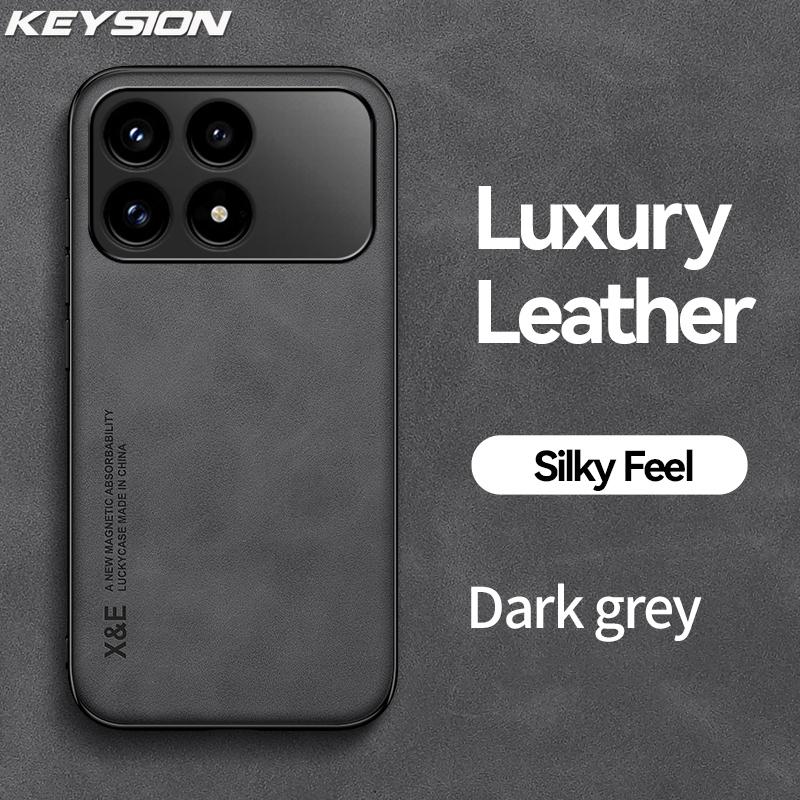 KEYSION Роскошный ретро чехол из ПУ кожи для Xiaomi POCO F8 Pro Мягкий силиконовый+ПК Противоударная задняя крышка для телефона для POCO F8 Ultra