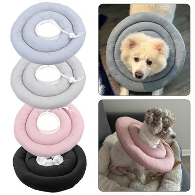Собачий конус мягкий регулируемый воротник-пончик со шнурком альтернатива конусу для собак после операции для крупных средних маленьких собак и кошек