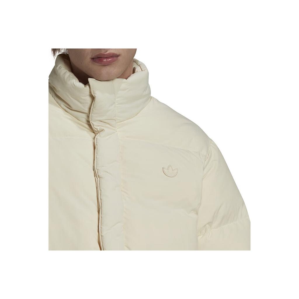 Adidas Originals Trefoil Solid Color Logo Embroidery Single-Breasted Down Jacket Men Outerwear Off-White HL9201