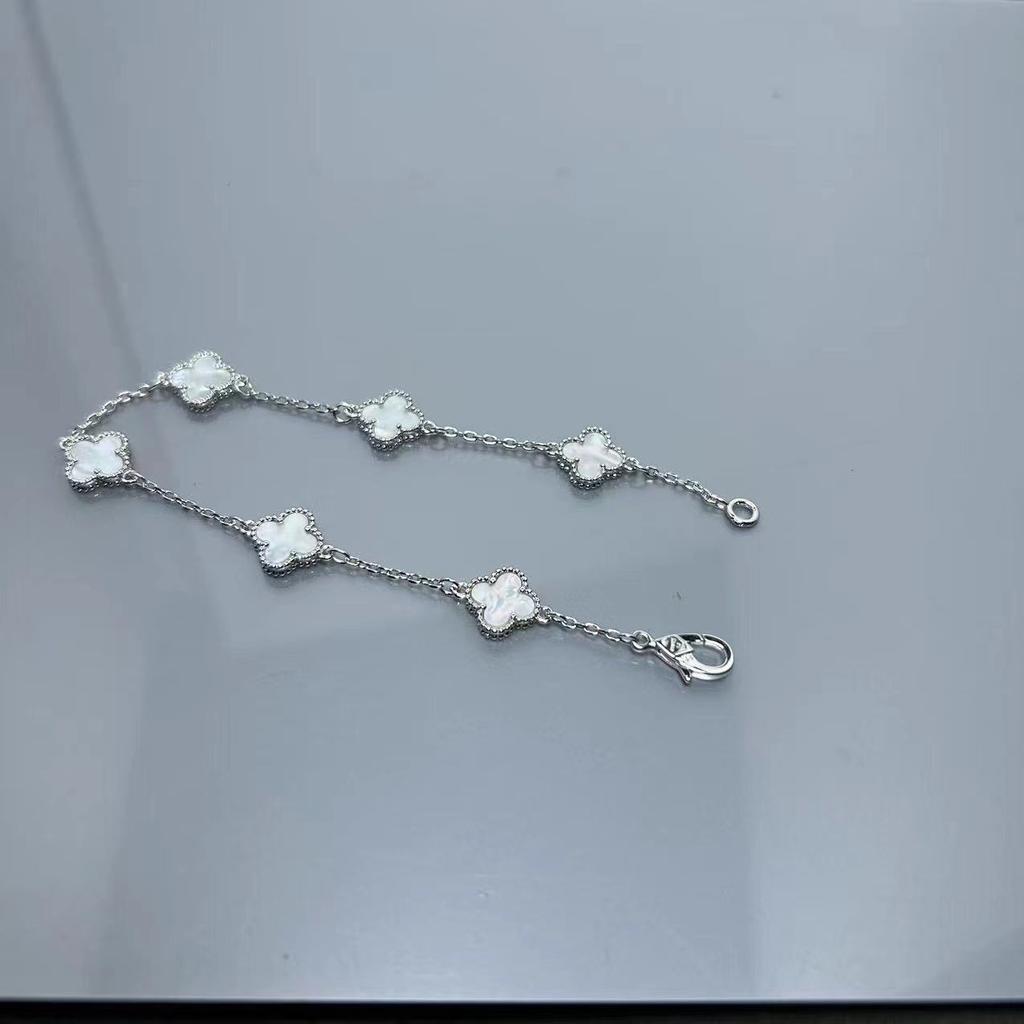 Высококачественный мини-браслет с четырёхлистным клевером из красного агата с шестью цветками, женский, знаменитость, элитный, женский браслет