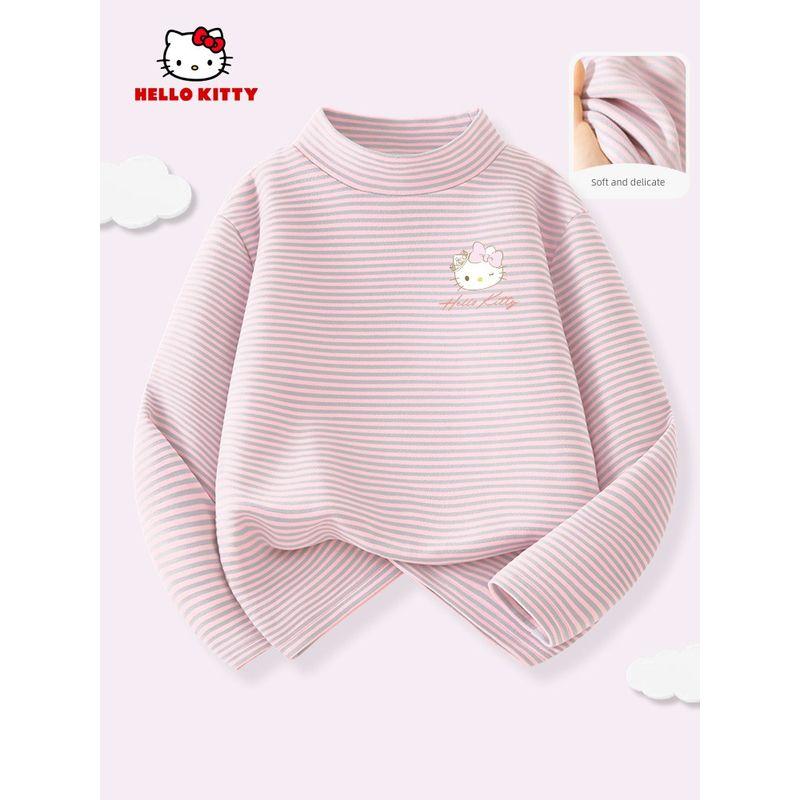 Hello Kitty Girls' Thermal Base Layer Shirt, Children's Autumn and Winter Top with Fleece, Warm Inner Wear, Trendy Girls' Clothing
