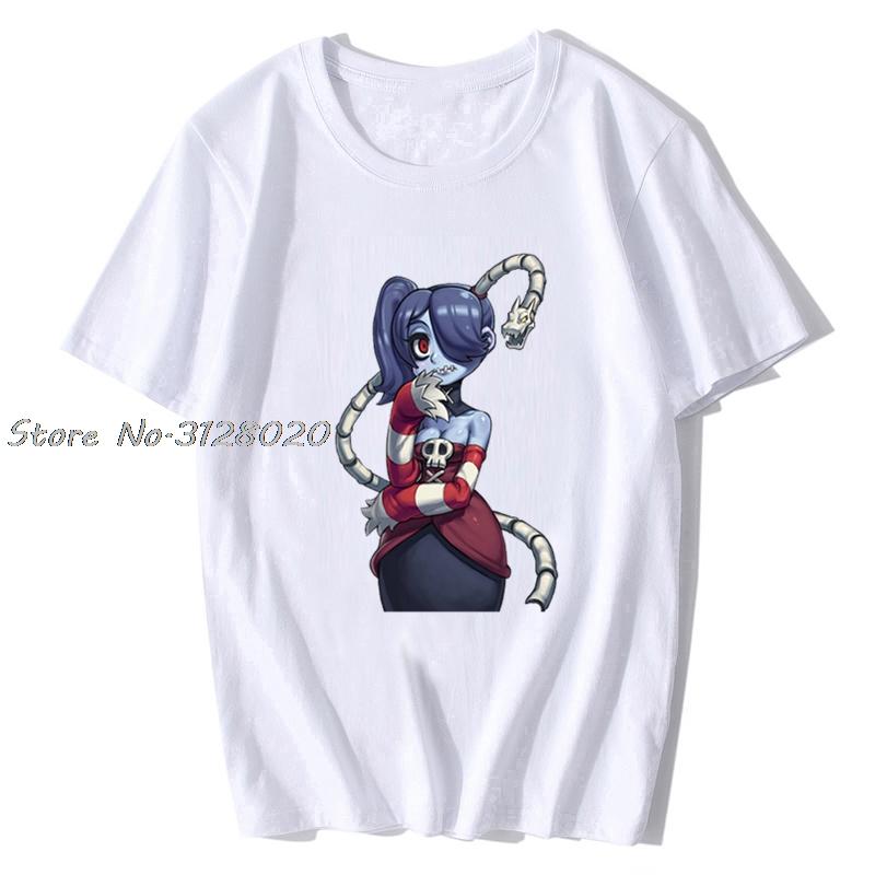 Мужская футболка Skullgirls Squigly Женская футболка Мужская хлопковая футболка Футболки Топы Уличная одежда Харадзюку