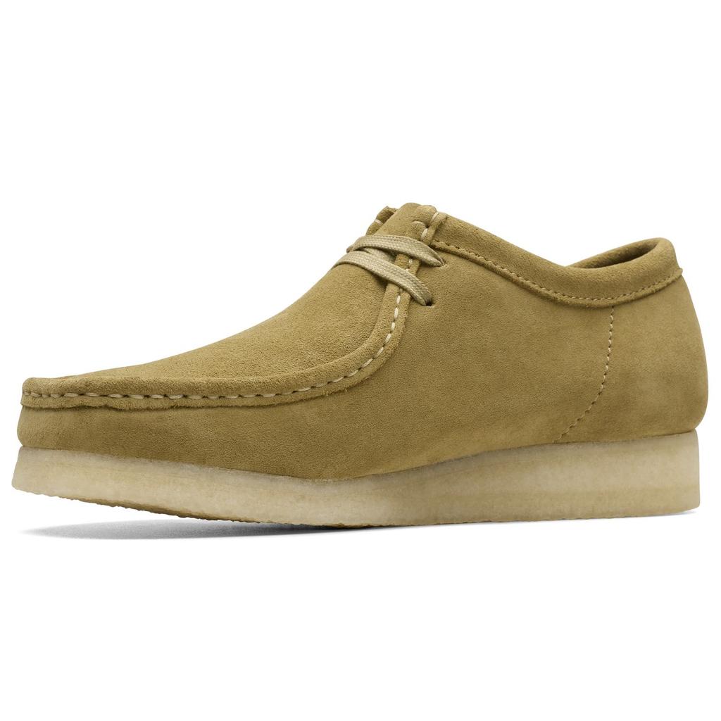 Clarks Оригинальные Wallabee Кожаные Ретро Тренд Удобные Дышащие Износостойкие Амортизирующие Низкие Повседневные Кроссовки Мужские Зеленый 261736407