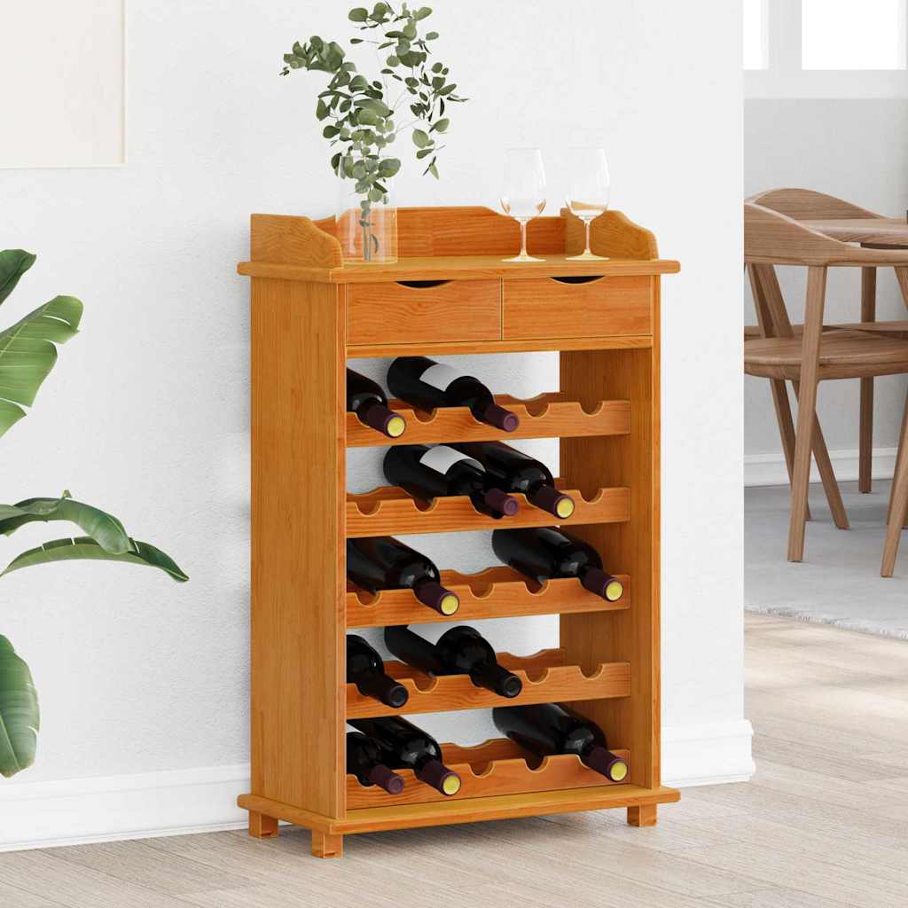 Wine Rack Brown 58 x 28 x 90 cm Solid Pine Wood
