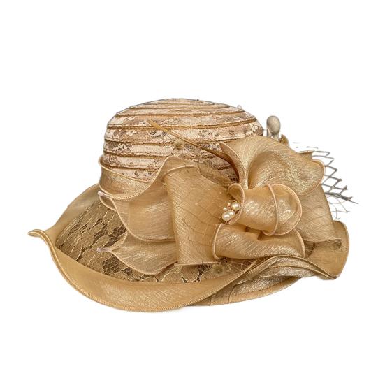 Женская рыбацкая шляпа из органзы с кружевным бантом из искусственного жемчуга, декор из перьев, винтажный королевский стиль, с плоским верхом, защита от УФ-лучей и солнца, кепка для выпускного вечера, вечерние шапки для торжественных случаев
