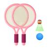 Children Badminton Racket Set Improve Coordination Tennis Rackets for Outdoor Backyard Games Pink