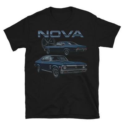 1970 Nova SS Мускул-кар Футболка Винтажная Классическая Автомобильная Футболка Ретро Подарок для Мужчин