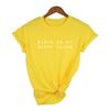 Black Is My Happy Colour Letter Print Tumblr Graphic T Shirts Round Neck Tops Aesthetic Clothing